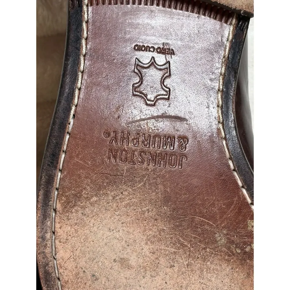 Johnston & Murphy Sheepskin Leather Loafers Slip-On Men's Sz 8 1/2M